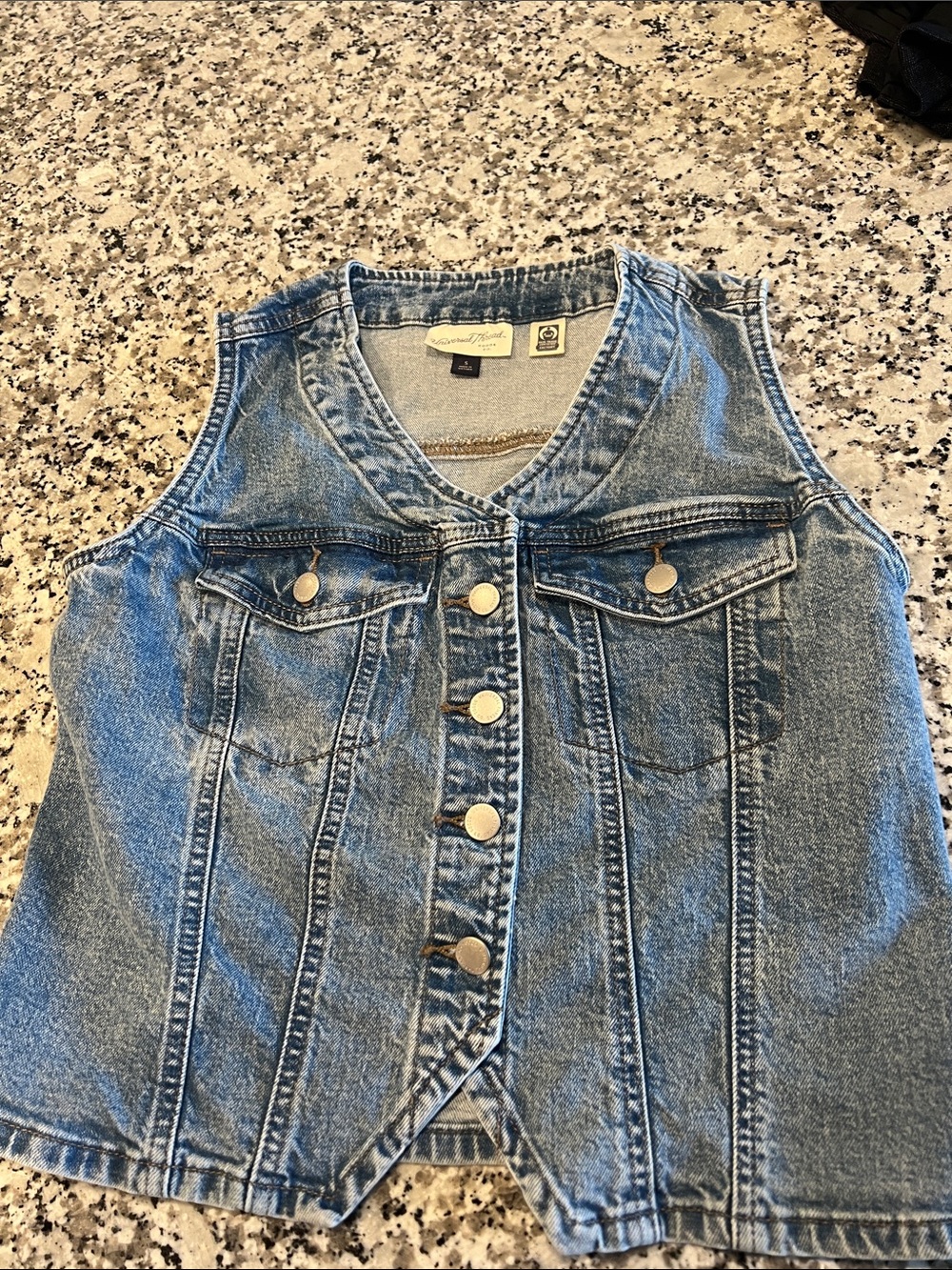 Universal Thread Light Blue Denim Button-Front Vest